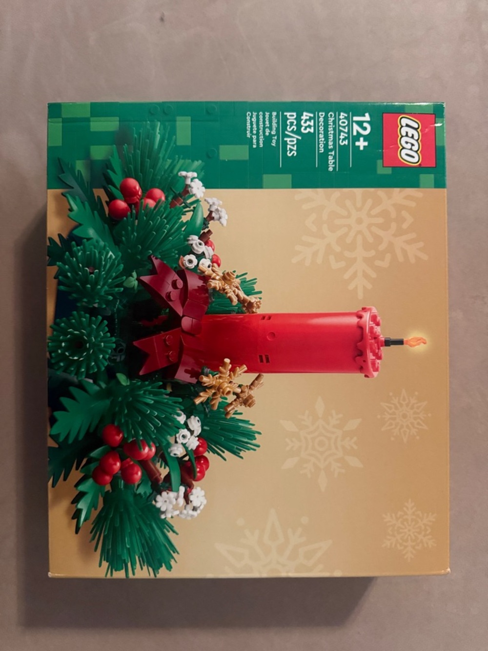 LEGO Red Candle Centerpiece with Green Foliage